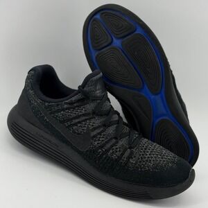 Nike‎ LunarEpic Low Flyknit 2 Black Dark Grey Running Shoes Size 8.5 Women's